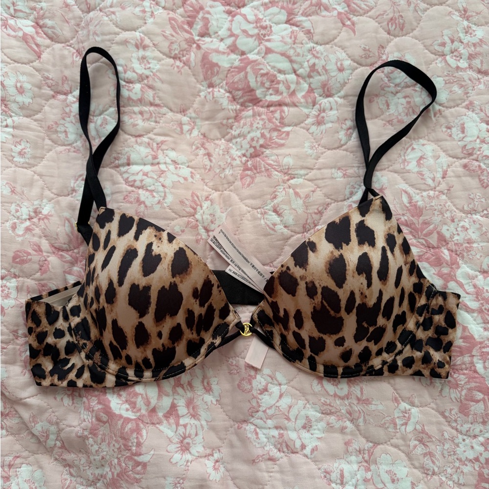Victoria's Secret Leopard Print Bra - Black & Tan